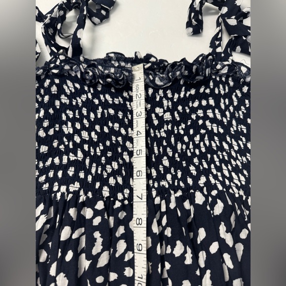 R. Vivimos Boho Smocked Black Polka Dot Ruffle Dress Sz. XL 16-18 - Picture 8 of 10